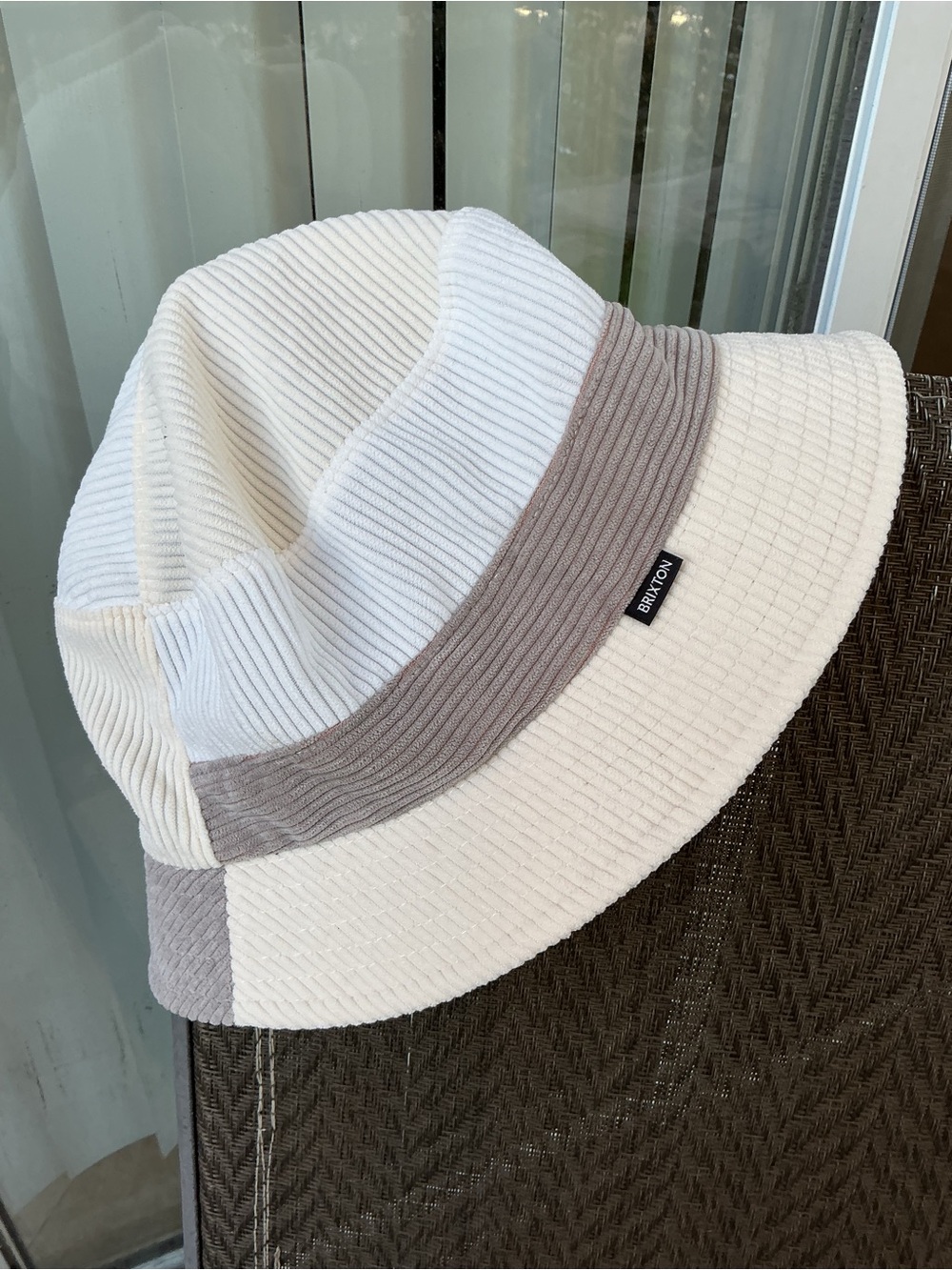 Brixton Gramercy White/Cream/Gray Corduroy Bucket Hat